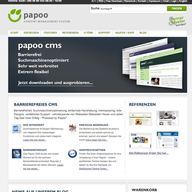 Papoo Media nutzerfreundliches und einfach zu bedienendes SEO CMS